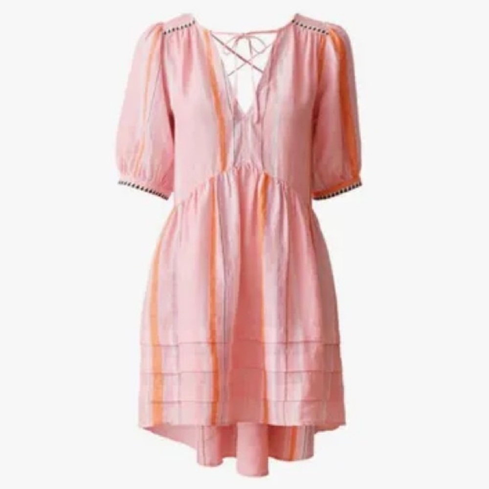 Lemlem x H&M Pink/Striped Linen Dress